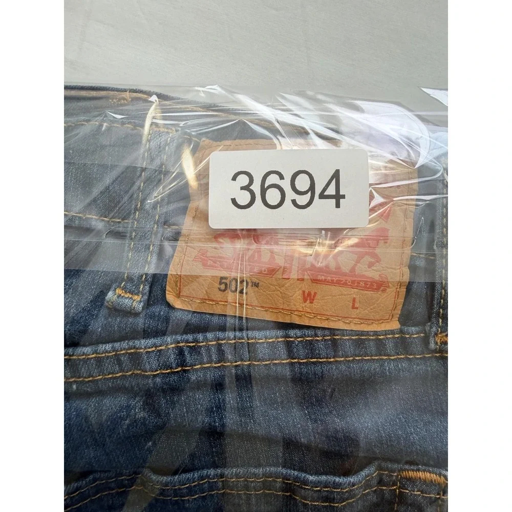 Levi's 502 Jeans Mens 38x36 Blue Medium Wash Regular Tapered Denim Pants Casual